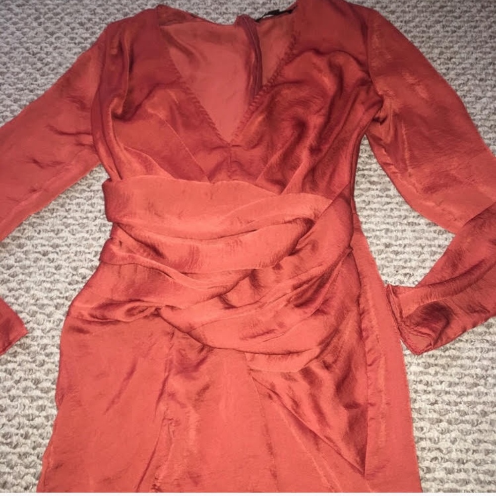 Silk Wrap Dress - Missguided
